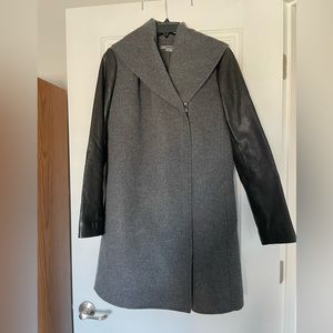 Vince Wool & Leather Coat, size M